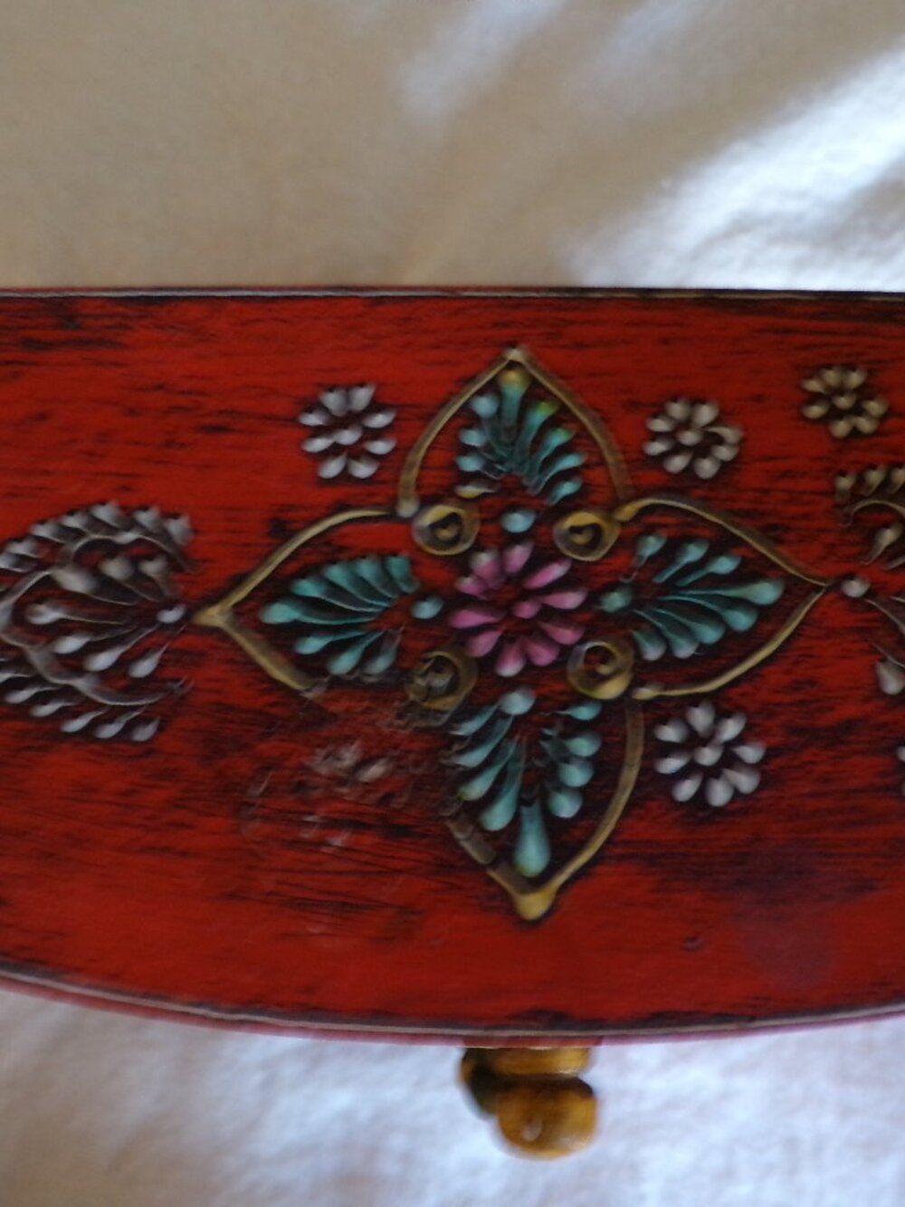 So Beautiful 3 Drawer Wooden Decorative Hand Painted Jewelry Box Curio Chest - Picture 4 of 13